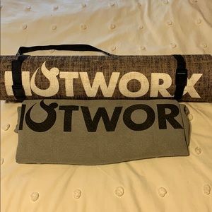 HotWorx yoga mat and towel with mat strap